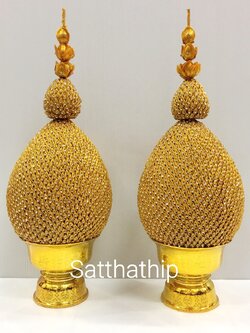 พานพุ่ม - พานพุ่มสักการะ - พานพุ่มเงินทอง - พานพุ่มนพเก้า [5 นิ้ว/ 3,200บาท/คู่]