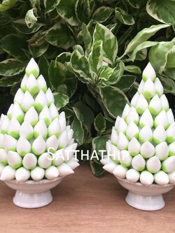 พานพุ่มดอกบัวประดิษฐ์ [3.5 นิ้ว/ 1,000บาท/คู่]