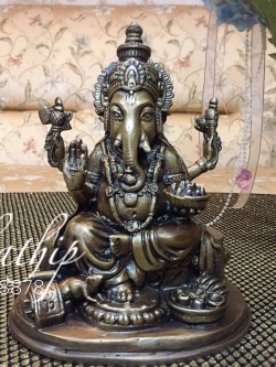 พระพิฆเณศ ปางสัมปทายะคเณศ (ทองเหลืองรมดำ) - Ganesha: Lord of Success