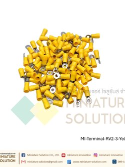 [ 100ชิ้น/แพ็ค ] หางปลา กลมหุ้มแบบมีฉนวน ข้อต่อสายไฟ RV1.25/RV2/RV3.5/RV5.5 (RV2/2.5/4.5/5.5-3/4/5/6/10/12) สีเหลือง