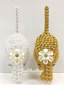 พานพุ่ม - พานพุ่มสักการะ - พานพุ่มเงินทอง - พานพุ่มนพเก้า [3 นิ้ว/ 800บาท/คู่]