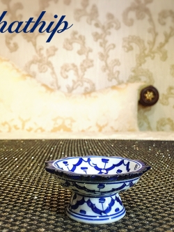 พานเซรามิค ลายสับประรด (เส้นผ่าศูนย์กลาง 2")/ลายไทย