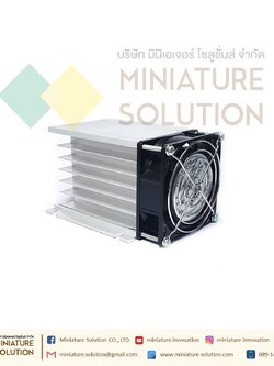 Heat Sink อุปกรณ์ระบายความร้อนสำหรับโซลิดสเตทรีเลย์ ลูมิเนียมระบายความร้อน โซลิดสเตตรีเลย์ Single Phase & Three Phase Solid State Relay SSR Aluminum Heat Sink Heat (สีเงิน มีพัดลม Three-phase H105 cooling seat + ball fan with mesh)