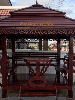 ( รหัส A4 ) ศาลา ไม้สัก สีโอ๊ค อโยธยา คาตาล2ชั้น / ขนาด 2.00x2.00x3.00 เมตร