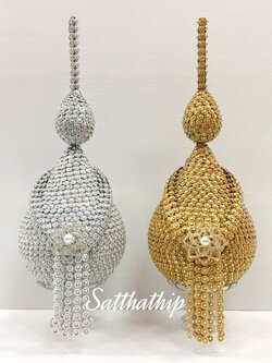 พานอลูมิเนียม l พานพุ่ม - พานพุ่มสักการะ - พานพุ่มเงินทอง - พานพุ่มนพเก้า [6 นิ้ว/ 3,200บาท/คู่]