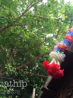 พวงมาลัยผ้า ดอกมัม สีผสม - พวงมาลัยผ้า - Fabric garland