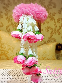 พวงมาลัยผ้า - พวงมาลัยดอกมัม ประดิษฐ์ - พวงมาลัยถวายศาลพระภูมิ - Fabric Garland