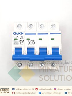 Miniature Circuit Breaker เซอร์กิตเบรกเกอร์ MCB เบรกเกอร์เกาะราง เบรกเกอร์ 3P (4POLE) (32A)