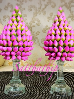 พานพุ่มดอกบัวประดิษฐ์ [3.5 นิ้ว 1,ุ000 บาท/คู่]