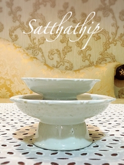 พานเซรามิค (เส้นผ่าศูนย์กลาง 4 นิ้ว) - พานขันหมาก - พานเซรามิก