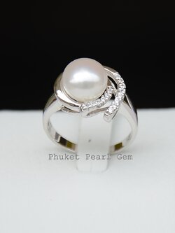 Silver Genuine Pearl Ring