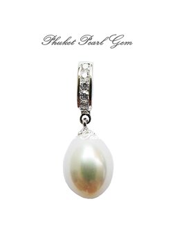 Single Drop White Pearl Sterling Silver Pendant