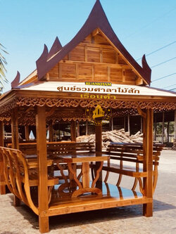 ( รหัส A7 ) ศาลา ไม้สัก สีเงา ทรงไทย อโยธยา คาตาล / ขนาด 2.00 x 2.00 x 3.00 เมตร