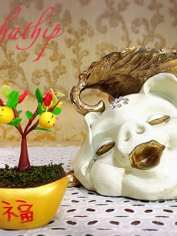 ต้นทับทิม - ต้นทับทิม ประดิษฐ์จากดิน - Pomegranate tree