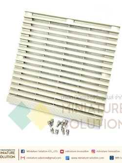 พัดลมระบายความร้อนในตู้คอนโทรล Fan with Filter (Size 204x204x28 mm. / Hole Size 175x175mm / ขนาดพัดลม 120x120x25 mm / Model AS12025A2L5P4 gray net / 220VAC / ZL804 )
