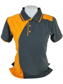 เสื้อโปโลสีเทาเข้ม ส้ม