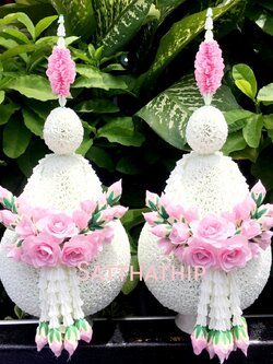 พานพุ่มดอกรักประดิษฐ์ [8 นิ้ว/ 4,000บาท/คู่]