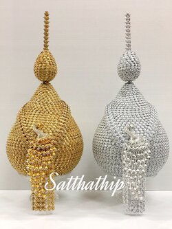 พานพุ่ม - พานพุ่มสักการะ - พานพุ่มเงินทอง - พานพุ่มนพเก้า [8 นิ้ว/ 4,000บาท/คู่]