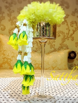 พวงมาลัยผ้า - พวงมาลัยดอกมัม ประดิษฐ์ - พวงมาลัยถวายศาลพระภูมิ - Fabric Garland