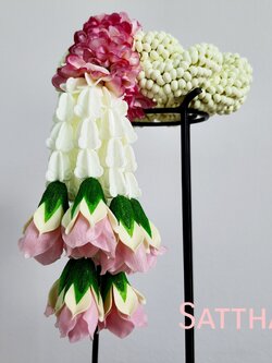 พวงมาลัยดอกรัก - พวงมาลัยดอกรักเกลียว - พวงมาลัยดอกรักเกลียวประดิษฐ์