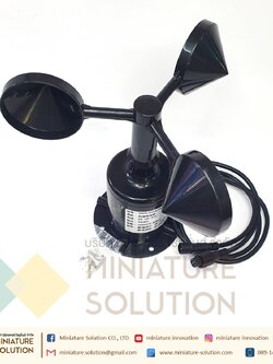เซนเซอร์ความเร็วลม Wind speed Three cups outdoor weather station monitoring high-precision speed meter RS485 wind speed transmitter (พลาสติก)