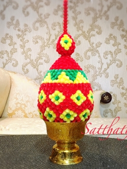 พานพุ่มดอกบานไม่รู้โรย/พานพุ่มดอกบานไม่รู้โรยประดิษฐ์ (พลาสติก) - Phan bush