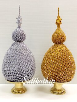 พานพุ่ม - พานพุ่มสักการะ - พานพุ่มเงินทอง - พานพุ่มนพเก้า [4.5 นิ้ว/ 1,950บาท/คู่]