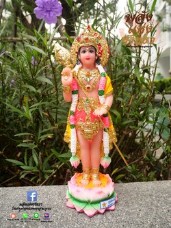 พระขันธกุมาร สุขสมบัติ มหาเทพนักรบแห่งสวรรค์ ประทับยืนบนดอกบัว l ขนาดความสูง 14 นิ้ว