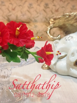 ดอกชบา ประดิษฐ์จากดิน - ดอกชบา - Chinese rose