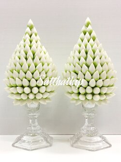 พานพุ่มดอกบัวประดิษฐ์ [4 นิ้ว 1,750 บาท/คู่]