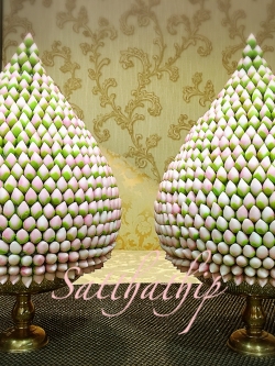 พานพุ่มดอกบัวประดิษฐ์ [10 นิ้ว 7,500 บาท/คู่]