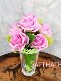 กรวยดอกกุหลาบ ประดิษฐ์จากดิน