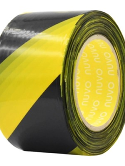 พลาสติกกั้นเขต นูโว สีดำ-เหลือง / สีขาว-แดง ม้วน 70มม.x100ม. / 70มม.x200ม.