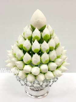 พานพุ่มดอกบัวประดิษฐ์ [9 นิ้ว/ 6,000บาท/คู่]