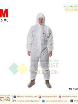 ชุด PPE 3M 4515 ขนาด XL ชุดป้องกันฝุ่น ป้องกันเชื้อ และสารเคมี