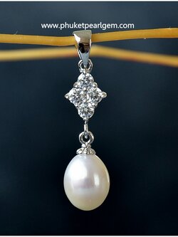 Sterling Silver White Drop Pearl Pendant