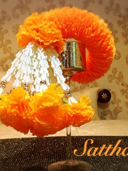 พวงมาลัยผ้า - พวงมาลัยดอกดาวเรือง ประดิษฐ์ - พวงมาลัยถวายศาลพระภูมิ - Fabric Garland