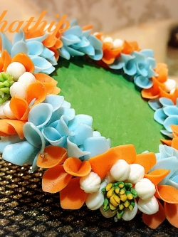 ถาดกลีบกุหลาบ ประดิษฐ์จากดิน - Flower tray