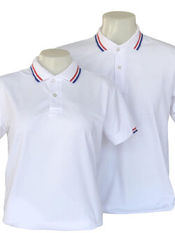 เสื้อโปโลสีขาวลายธงชาติ