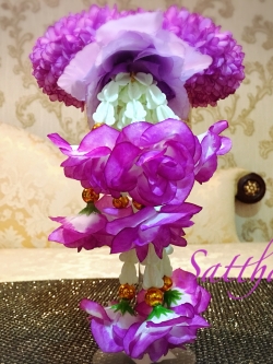 พวงมาลัยผ้า - พวงมาลัยดอกมัม ประดิษฐ์ - พวงมาลัยถวายศาลพระภูมิ - Fabric Garland