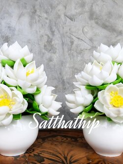 แจกันดอกบัว - ดอกบัวประดิษฐ์ - แจกันดอกผสมประดิษฐ์จากดิน - แจกันดอกบัวประดิษฐ์ - Lotus Flower