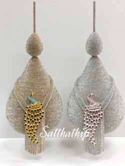 พานพุ่ม - พานพุ่มสักการะ - พานพุ่มเงินทอง - พานพุ่มนพเก้า [8 นิ้ว/ 4,500บาท/คู่]