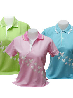 เสื้อโปโลลายกลัวยไม้ขาว