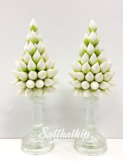 พานพุ่มดอกบัว ประดิษฐ์จากดิน [3 นิ้ว 850 บาท/คู่]