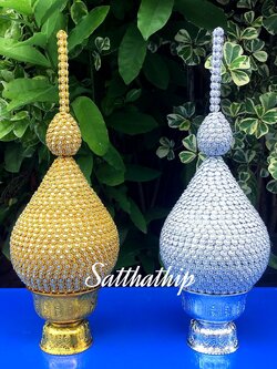 พานพุ่ม - พานพุ่มสักการะ - พานพุ่มเงินทอง - พานพุ่มนพเก้า [ุ6 นิ้ว/ 2,100บาท/คู่]