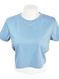 เสื้อยืดทรงครอป สีน้ำเงิน อเมริกันยีนส์