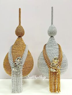 พานอลูมิเนียม l พานพุ่ม - พานพุ่มสักการะ - พานพุ่มเงินทอง - พานพุ่มนพเก้า [9 นิ้ว/ 4,700บาท/คู่]