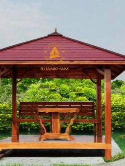 ( A5-นั่ง1 ) นั่ง1หลังเงาตาล ) ศาลา ไม้สัก สีเงา มั้านั่งเดี่ยวหลังนิว คาตาลชั้นเดียว / ขนาด 2.00x2.00x3.00 เมตร