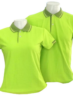 เสื้อโปโลสีเขียว แขนจั๊มครึ่ง พร้อมส่ง