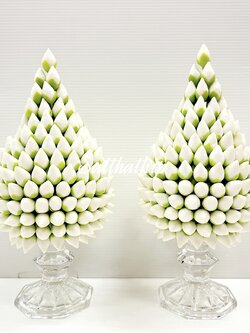 พานพุ่มดอกบัว ประดิษฐ์จากดิน [4 นิ้ว 1790 บาท/คู่]